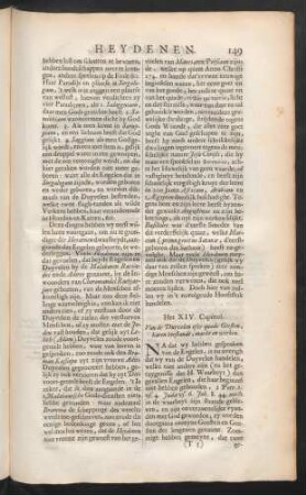 Het XIV. capittel. Van de Duyvelen ofte quade geesten, ...
