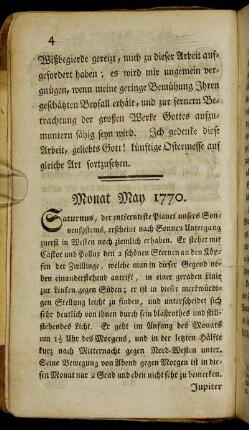 Monat May 1770.