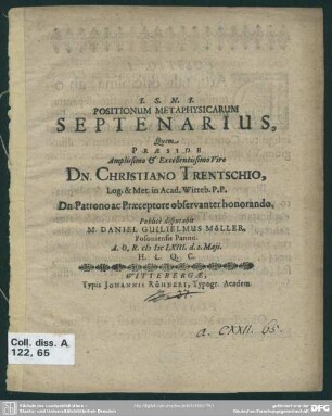 Positionum metaphysicarum septenarius