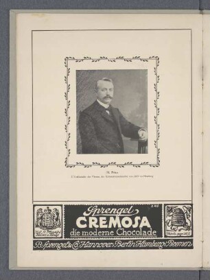 H. Pries I. Vorsitzender des Vereins der Kolonialwarenhändler von 1872 zu Hamburg