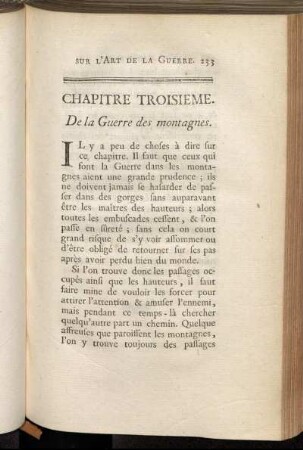 Chapitre troisieme. De la Guerre des montagnes.