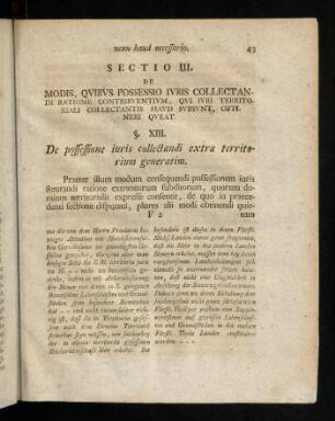 43-52, Sectio III. De modis, quibus possessio iuris collectandi ratione contribuentium, qui iuri territoriali [...]