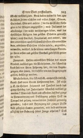 223-235, Zweytens. Wahrheiten, die öffentlich, augenscheinlich ... - Drittens: Wahrheiten, die uns geschrieben die Augenzeugen...