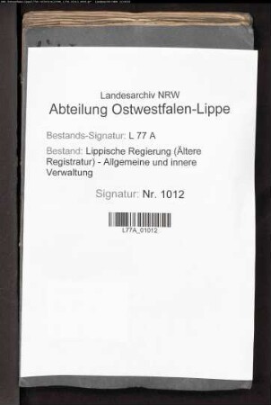 Anstellung der Amtmänner, Amtsschreiber und Rendanten beim Amt Schieder, sp. Reparaturen am ehem. Amtshaus zu Schieder und dessen Verkauf, Bd. 1