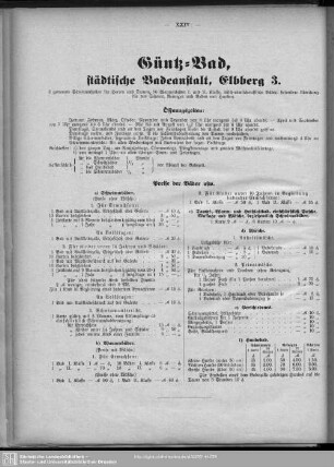 Anzeigen : Güntz-Bad, Städtische Badeanstalt, Elbberg 3.