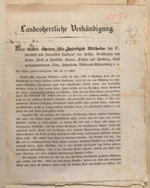 Landesherrliche Verkündigung.
