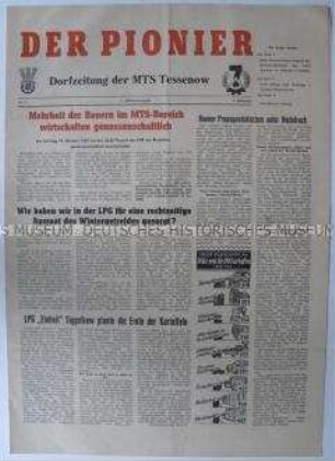 Dorfzeitung der MTS Tessenow u.a über die Arbeitsweise einer LPG