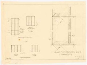 Haus Jansen, Berlin-Grunewald: Fenster: Aufriss Außenfront 1:20, axonometrische Ansicht 1:1
