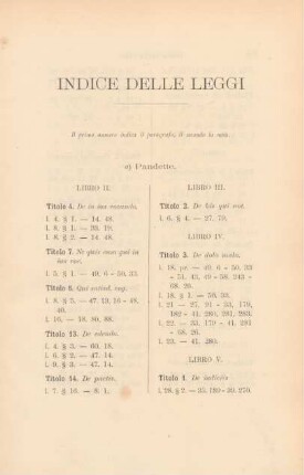 Indice delle Leggi