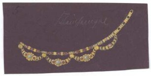 Entwurf einer Halskette : Collierartige Kette mit Schmucksteinen; nummeriert; signiert