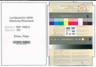Entnazifizierung Peter Ehren , geb. 26.03.1921 (Kassenangestellter)