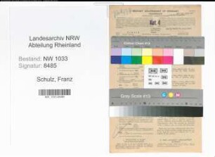 Entnazifizierung Franz Schulz , geb. 06.02.1897 (Polizeibeamter)