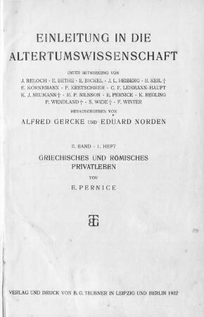 Griechisches und römisches Privatleben