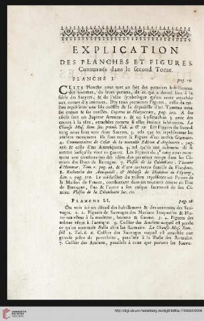 Explication des planches et figures