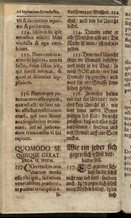 Quomodo se quisque gerat erga se ipsum. = Wie ein jeder sich gegen sich selbst verhalten soll.
