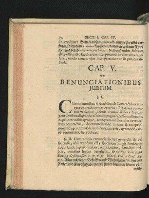 Cap. V. De Renunciationibus Iurium.