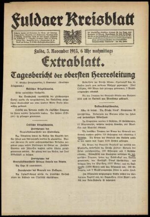 Ausgabe vom Mittwoch, den 03. November 1915.