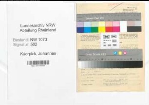 Entnazifizierung Johannes Kuerpick , geb. 23.12.1900 (Lehrer)