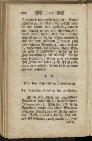 §. X. Von den abgeleiteten Zeitwörtern.