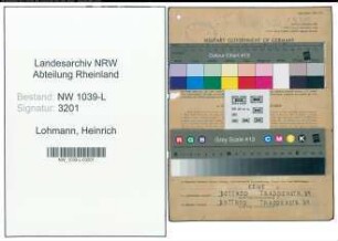 Entnazifizierung Heinrich Lohmann , geb. 29.11.1892 (Feuerwehrmann)