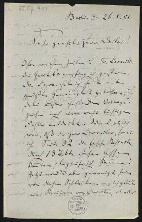 Brief an Max Abraham : 26.08.1881