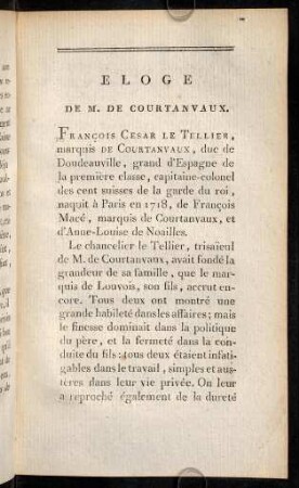 323-339, Eloge de M. de Courtanvaux.