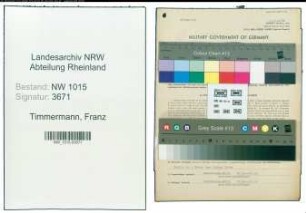 Entnazifizierung Franz Timmermann , geb. 26.08.1909 (Lehrer)