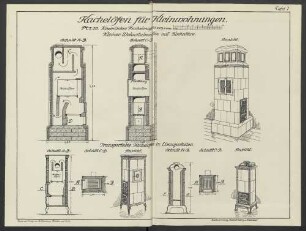 Tafel 1 Kachelöfen für Kleinwohnungen