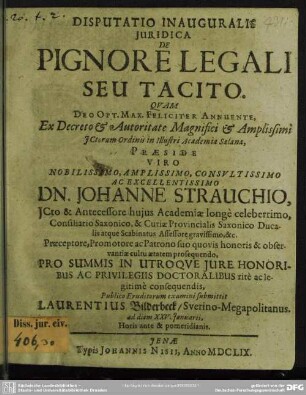 De pignore legali seu tacito