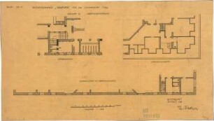 Fischer, Theodor; Kiel; Studentenheim Seeburg - Grundriss EG, Grundriss DG; Außenwand im OG (Grundriss)