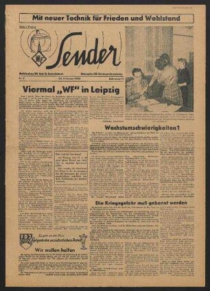 Betriebszeitung 'WF-Sender', Nr.7/1959 (20. Februar 1959)