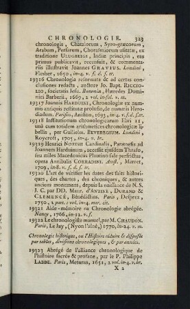 323-327, Chronologie historique, ou l´Histoire réduite & disposée par tables, divisions chronologiques