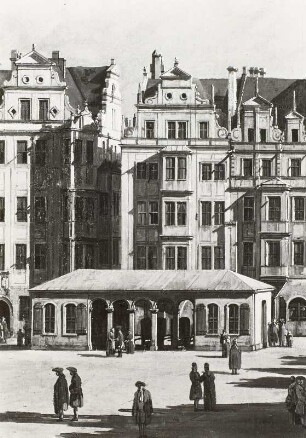 Der Altmarkt zu Dresden von der Schloßstraße aus