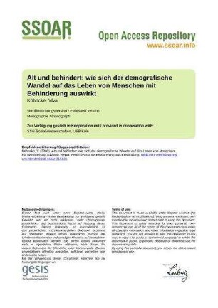 Alt und behindert: wie sich der demografische Wandel auf das Leben von Menschen mit Behinderung auswirkt
