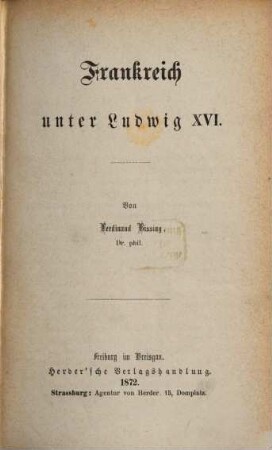 Frankreich unter Ludwig XVI.