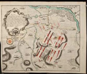 Plan der Battaille bey Chotzernitz ohnweit Planian. welche den 18. Juny 1757 Zwischen der Kayserl. Königl. Armee unter Comando des General Feldmarschal Grafen von Daun. und der Königl. Preussischen unter Commando S. Königl. May: vorgefallen ...