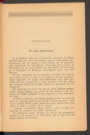Capítulo XIX - El canal subterráneo