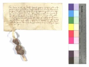 Genehmigung des Bischofs Andreas von Würzburg; Pergament, Siegel: Bischof von Würzburg.