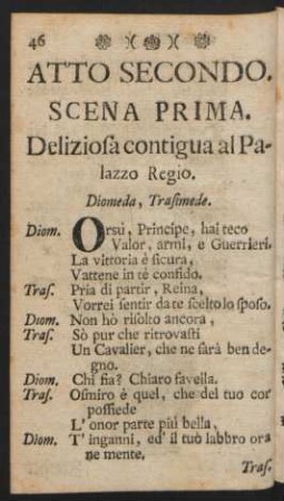 Atto Secondo = Zweyte Abhandlung
