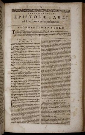 Analysis Logica Epistolae Pauli ad Thessalonicenses posterioris