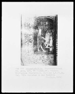 Ms. germ. oct. 33 (Ausst. 45): Niederländisches Stundenbuch, folio 152 verso, Christus in der Vorhölle