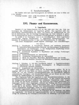 XVI. Finanz- und Kassenwesen