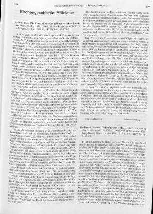150-151 [Rezension] Gutiérrez, Gustavo, Gott oder das Gold