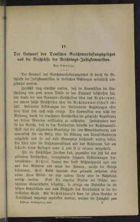 IV. Der Entwurf des Deutschen Gerichtsverfassungsgesetzes und die Beschlüsse der Reichstags-Justizkommission