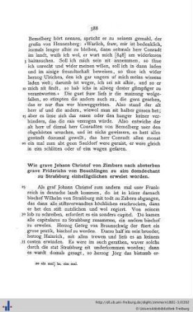 Wie grave Johann Christof von Zimbern ... zu aim domdechant zu Straßburg einhelligclichen erwelet worden.