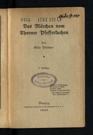 Das Märchen vom Thorner Pfefferkuchen