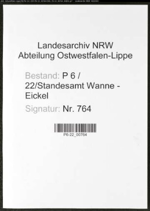 Namensverzeichnis Wanne - Eickel, Todesfälle