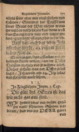 XII. In Klagliedern Jerem. 3. Cap.