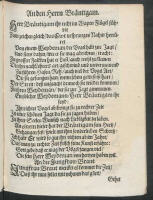 Beiträger: An den Herrn Bräutigam.