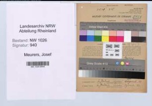 Entnazifizierung Josef Meurers , geb. 30.07.1912 (Arbeiter)